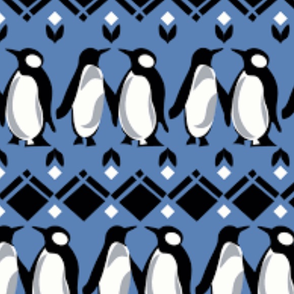 Vera Bradley Penguins Intarsia Fleece Robe, Blue, Small-Medium - Picture 6 of 9